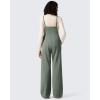 imageG4Free Maternity Jumpsuits Adjustable Strap Overalls Pregnancy Wide Leg Rompers with PocketsGray Sage