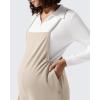 imageG4Free Maternity Jumpsuits Adjustable Strap Overalls Pregnancy Wide Leg Rompers with PocketsLight Khaki