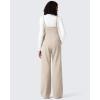 imageG4Free Maternity Jumpsuits Adjustable Strap Overalls Pregnancy Wide Leg Rompers with PocketsLight Khaki