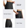 imageG4Free Ribbed Womens 11 Bermuda Shorts with Pockets High Waisted Knee Length Long Shorts Casual WorkoutBlack