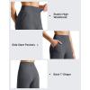 imageG4Free Ribbed Womens 11 Bermuda Shorts with Pockets High Waisted Knee Length Long Shorts Casual WorkoutDark Gray