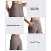 imageG4Free Ribbed Womens 11 Bermuda Shorts with Pockets High Waisted Knee Length Long Shorts Casual WorkoutTaupe