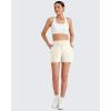imageG4Free ShiftReady Athletic Shorts for Women High Waisted Trouser Shorts Trendy Casual Summer Short with PocketsIvory
