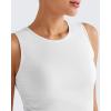 imageG4Free Skimetic Workout Tank Tops for Women Side Ruched Sleeveless High Neck Crop Top Summer Athletic Gym ShirtsWhite
