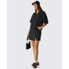 imageG4Free Smoofit Modal Soft Polo Shirts for Women Zip Up Short Sleeve Tops Loose Fit for Casual Business WorkBlack