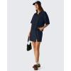 imageG4Free Smoofit Modal Soft Polo Shirts for Women Zip Up Short Sleeve Tops Loose Fit for Casual Business WorkDark Navy