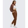 imageG4Free Womens Fleece Lined Workout Joggers with Pockets High Waisted Sweatpants Running Casual Outdoor Winter PantsDark Coffee