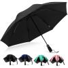 imageG4Free 46 Inch Windproof Umbrella for Rain Strong 8 Ribs Compact Reverse Folding Travel Umbrella Automatic Open Close Fits Car amp BackpackBlack