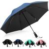 imageG4Free 46 Inch Windproof Umbrella for Rain Strong 8 Ribs Compact Reverse Folding Travel Umbrella Automatic Open Close Fits Car amp BackpackBlue