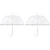 imageG4Free 52 inch Clear Bubble Umbrella Large Canopy Transparent Dome Coverage Stick Umbrella J Hook Handle European Style for WeddingsPromGraduation and Outdoor Events2 PackReflective Trim