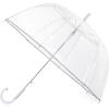 imageG4Free 52 inch Clear Bubble Umbrella Large Canopy Transparent Dome Coverage Stick Umbrella J Hook Handle European Style for WeddingsPromGraduation and Outdoor EventsClearReflective Trim