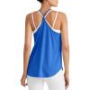 imageG4Free Athletic Tank Tops for Women Lightweight Muscle Workout Gym Tops Fast Dry YBack Loose Fit Running ShirtsBlue
