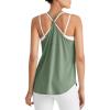 imageG4Free Athletic Tank Tops for Women Lightweight Muscle Workout Gym Tops Fast Dry YBack Loose Fit Running ShirtsGreen Gray