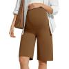 imageG4Free BareFeel Maternity Bermuda Shorts Over The Belly Loose Wide Leg Pregnancy Workout Shorts Casual WorkDark Coffee