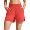 imageG4Free Chillwhisp Athletic Shorts for Women 4  High Waist Lightweight Casual Running Shorts Builtin Liner with PocketsRust Orange