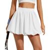 imageG4Free Chillwhisp Bubble Tennis Skirts for Women  14 Mini Athletic Ruffled Hem Casual Skorts Inner Shorts with 4 PocketsWhite