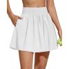 imageG4Free Chillwhisp High Waisted Tennis Skirts for Women  15 Flowy Golf Skort Athletic Inner Shorts with 4 PocketsWhite