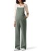 imageG4Free Maternity Jumpsuits Adjustable Strap Overalls Pregnancy Wide Leg Rompers with PocketsGray Sage