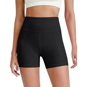 imageG4Free BareFeel Biker Shorts for Women with Pockets High Waisted Workout Athletic Gym Legging Shorts 46Black