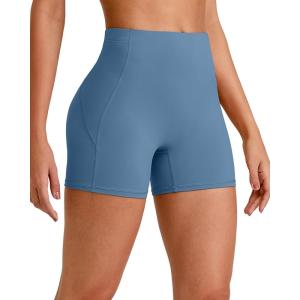 imageG4Free Barefeel Biker Shorts Women Tummy Control High Waisted No Front Seam Workout Gym Shorts with Pockets 4 6 8Blue Gray