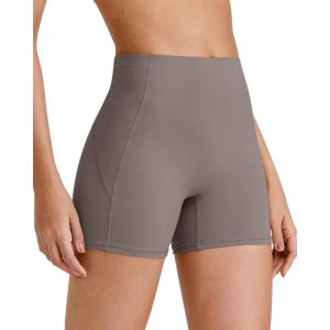 imageG4Free Barefeel Biker Shorts Women Tummy Control High Waisted No Front Seam Workout Gym Shorts with Pockets 4 6 8Taupe