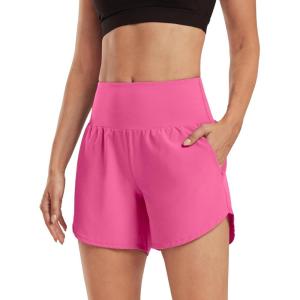imageG4Free Chillwhisp Athletic Shorts for Women 4  High Waist Lightweight Casual Running Shorts Builtin Liner with PocketsRosy Pink1