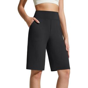 imageG4Free EverGoing Womens Bermuda Shorts with Pockets 10  Knee Length Athletic Casual Long ShortsBlack