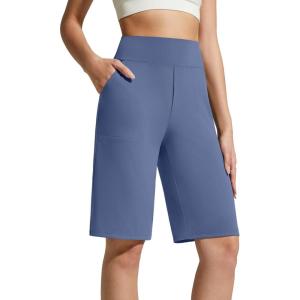 imageG4Free EverGoing Womens Bermuda Shorts with Pockets 10  Knee Length Athletic Casual Long ShortsDenim Blue