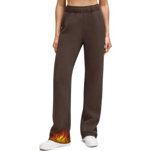 imageG4Free Flurrylux Womens Fleece Lined Straight Leg Sweatpants Cotton Warm Lounge Pants with PocketsTerracotta Brown