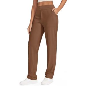 imageG4Free ShiftReady Yoga Pants Women High Waist Dress Work Pants with Pockets Straight Leg Business Casual Trousers 283032Dark Coffee