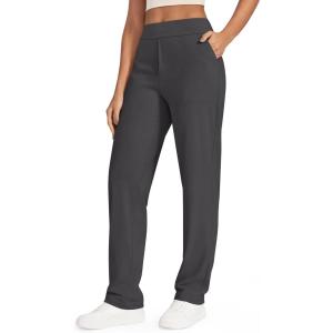 imageG4Free ShiftReady Yoga Pants Women High Waist Dress Work Pants with Pockets Straight Leg Business Casual Trousers 283032Dark Gray