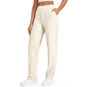 imageG4Free ShiftReady Yoga Pants Women High Waist Dress Work Pants with Pockets Straight Leg Business Casual Trousers 283032Ivory