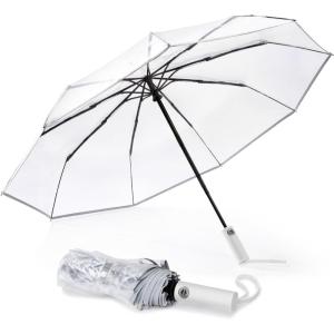 imageG4Free Small Clear Umbrella for Rain 42 Inch Women and Men Use Weddings Proms and Special Events Auto Open amp Close