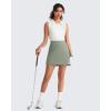 imageG4Free A Line Golf Skirts for Women 15 Elastic High Waisted Tennis Skorts Soft Casual Athletic Inner Shorts 4 PocketsGray Olive