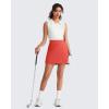 imageG4Free A Line Golf Skirts for Women 15 Elastic High Waisted Tennis Skorts Soft Casual Athletic Inner Shorts 4 PocketsRust Orange