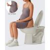 imageG4Free BareFeel Built in Bra Maternity Romper Cut Out Back Pregnancy Jumpsuit with Pockets Workout CasualTaupe