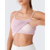 imageG4Free BareFeel Womens Built in Bra Camisole Tank Tops Removable Padded Spaghetti Strap Square Neck Casual Yoga Pilates TopBlush