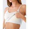 imageG4Free BareFeel Womens Camisole with Built in Bra Removable Padded Yoga Pilates Tank Tops Spaghetti Straps V Neck CamisolesPure White