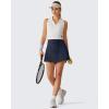 imageG4Free Drawstring Golf Skirts for Women  15 Athletic Curved Hem Tennis Skort Casual Skorts Inner Shorts with Ball PocketDark Navy