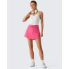 imageG4Free Drawstring Golf Skirts for Women  15 Athletic Curved Hem Tennis Skort Casual Skorts Inner Shorts with Ball PocketRosy Pink