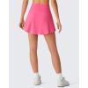 imageG4Free Drawstring Golf Skirts for Women  15 Athletic Curved Hem Tennis Skort Casual Skorts Inner Shorts with Ball PocketRosy Pink