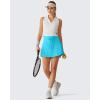 imageG4Free Drawstring Golf Skirts for Women  15 Athletic Curved Hem Tennis Skort Casual Skorts Inner Shorts with Ball PocketSky Blue