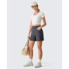 imageG4Free EverGoing Athletic Shorts for Women  5 High Waisted Wide Leg Casual Shorts with PocketsDark Gray