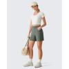 imageG4Free EverGoing Athletic Shorts for Women  5 High Waisted Wide Leg Casual Shorts with PocketsGray Sage