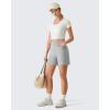 imageG4Free EverGoing Athletic Shorts for Women  5 High Waisted Wide Leg Casual Shorts with PocketsLight Gray