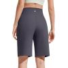imageG4Free EverGoing Bermuda Shorts for Women 10  High Waisted Knee Length Athletic Casual Shorts with PocketsDark Gray