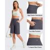 imageG4Free EverGoing Bermuda Shorts for Women 10  High Waisted Knee Length Athletic Casual Shorts with PocketsDark Gray