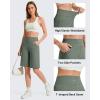 imageG4Free EverGoing Bermuda Shorts for Women 10  High Waisted Knee Length Athletic Casual Shorts with PocketsGray Sage