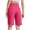 imageG4Free EverGoing Bermuda Shorts for Women 10  High Waisted Knee Length Athletic Casual Shorts with PocketsHot Pink