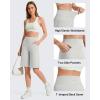 imageG4Free EverGoing Bermuda Shorts for Women 10  High Waisted Knee Length Athletic Casual Shorts with PocketsLight Gray